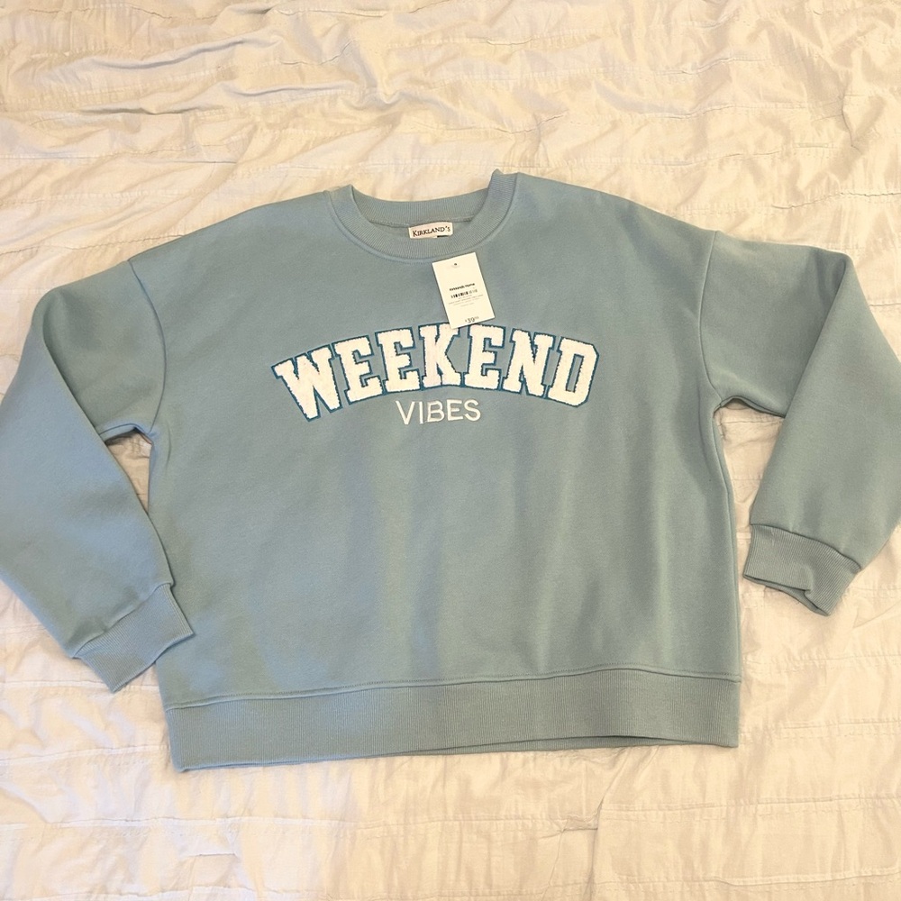 Kirkland's Blue Weekend Vibes Sweatshirt New With Tags